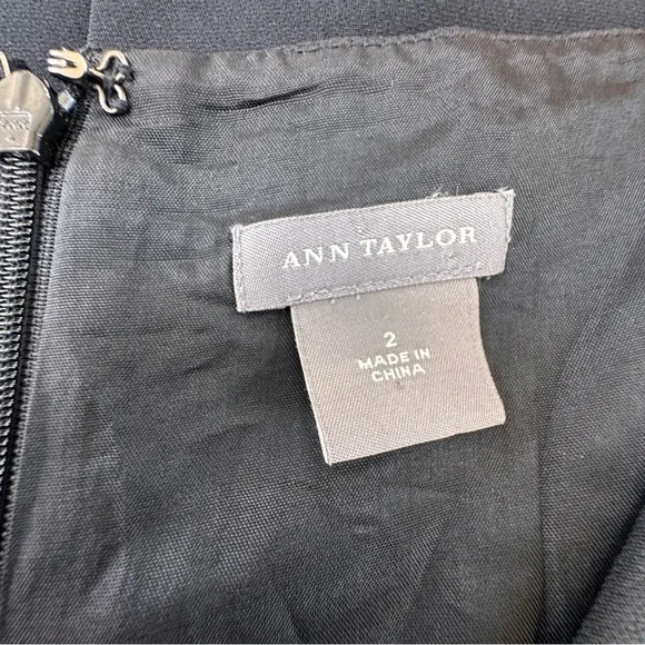 Ann Taylor Black Sleeveless V Neck Sheath Midi Dress Size 2 - Picture 7 of 7